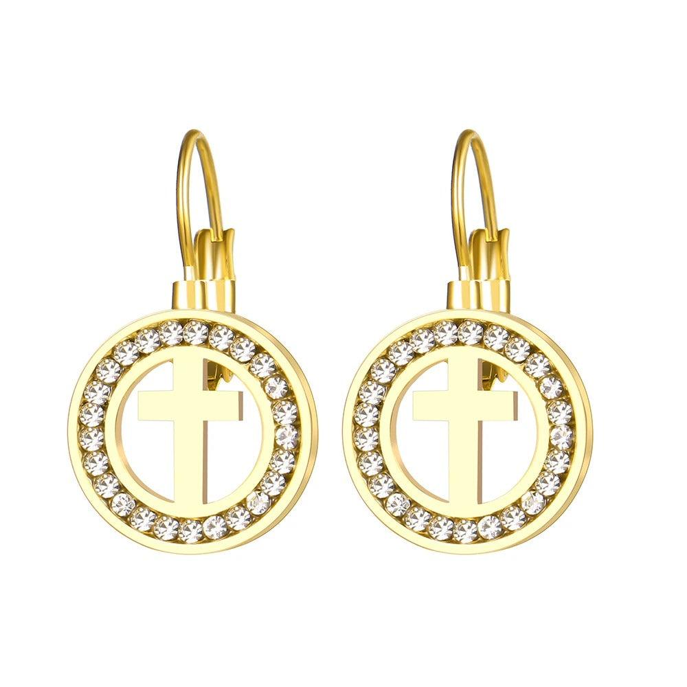 boucle d'oreille tendance croix