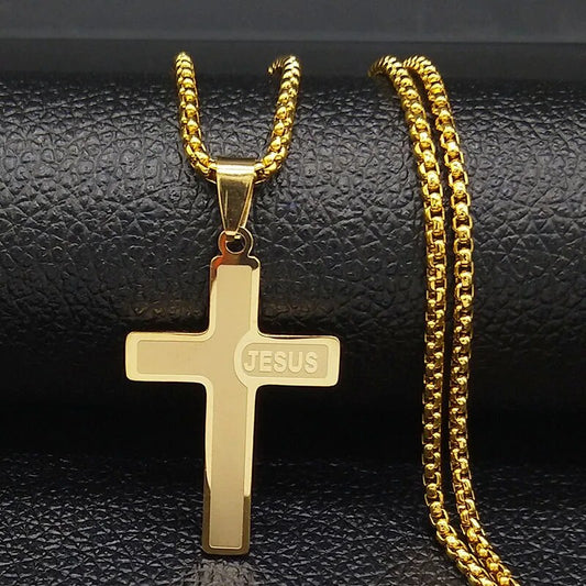 collier croix homme jesus