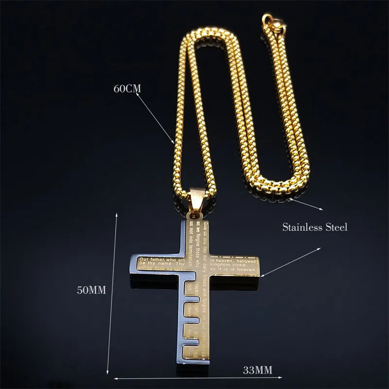 collier croix priere notre pere caracteristiques