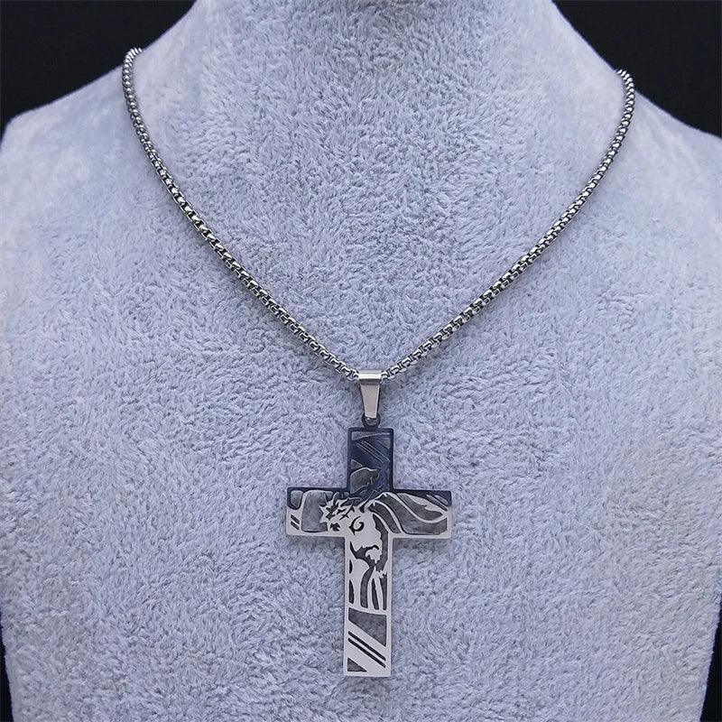 collier croix homme femme couronne epines