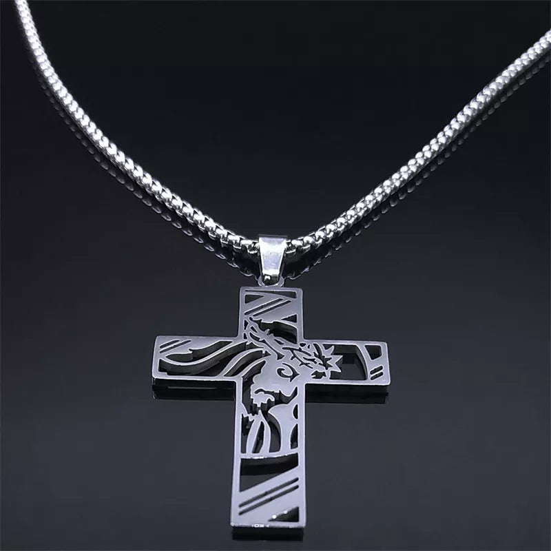 collier croix homme femme couronne epines