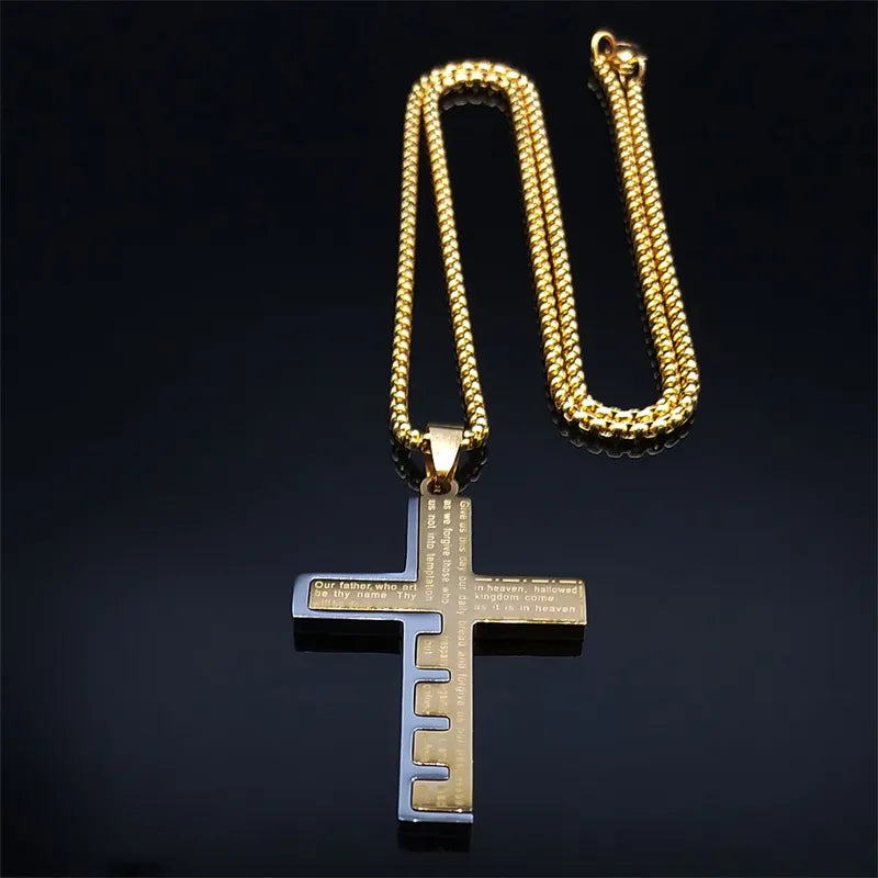 collier croix priere notre pere qualite