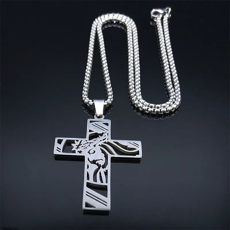 collier croix homme femme couronne epines