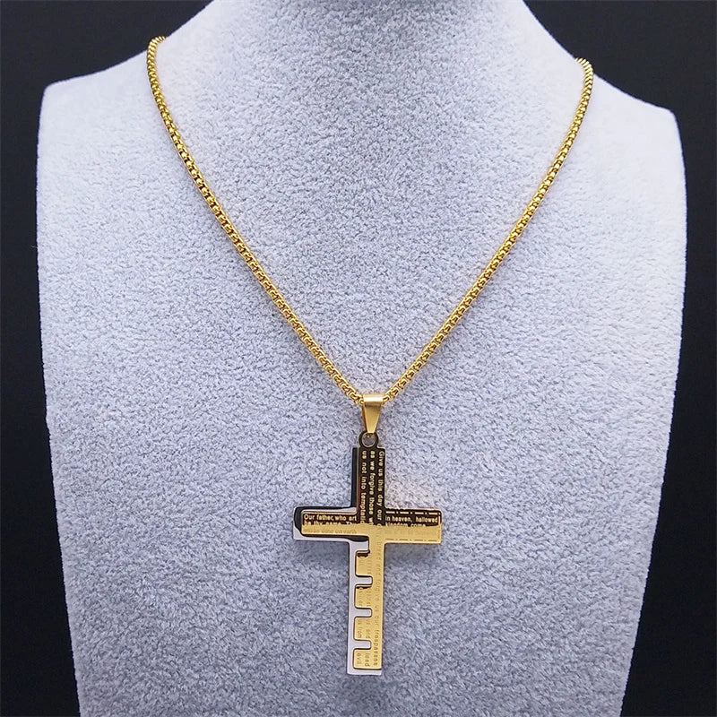 collier croix priere notre pere