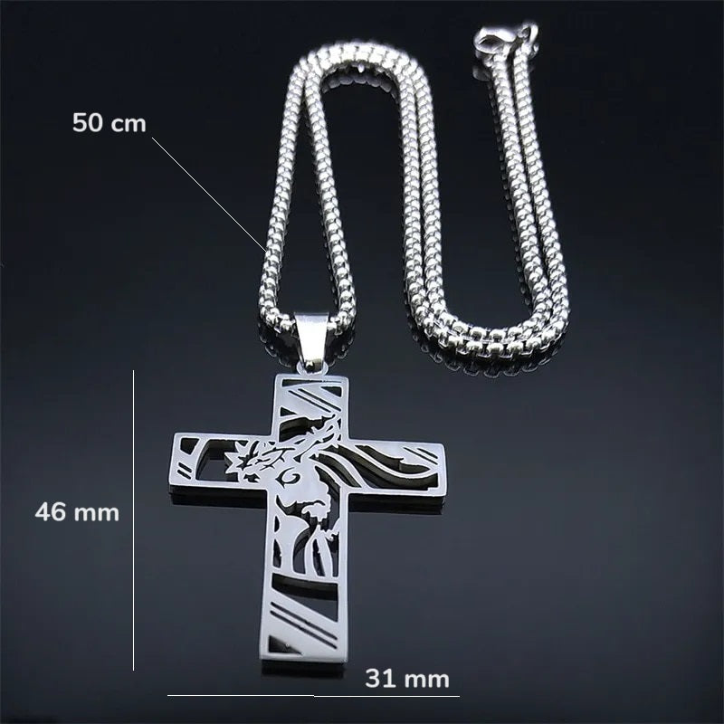 collier croix homme femme couronne epines